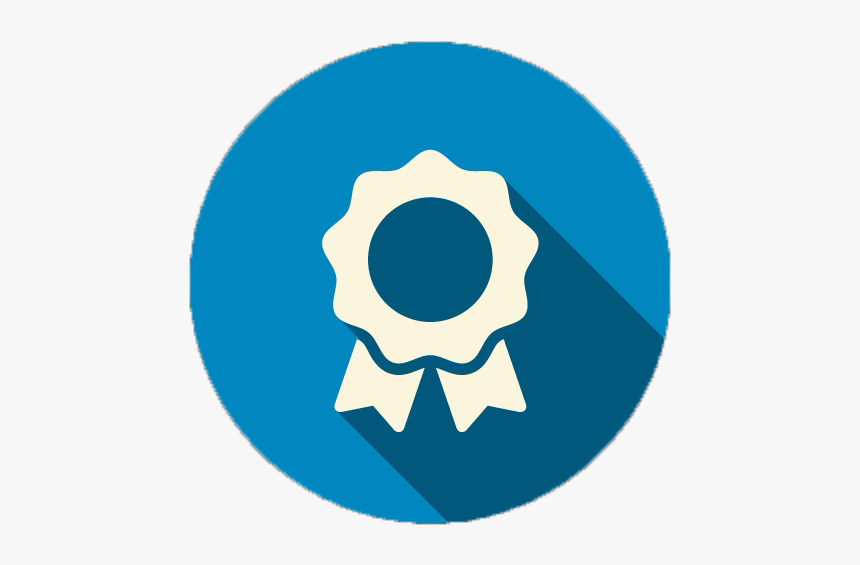 Award badge in a blue circle.