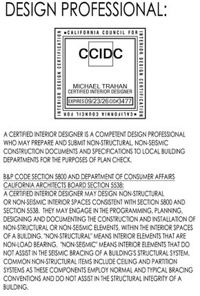 Michael Trahan Certified Interior Designer Certificate