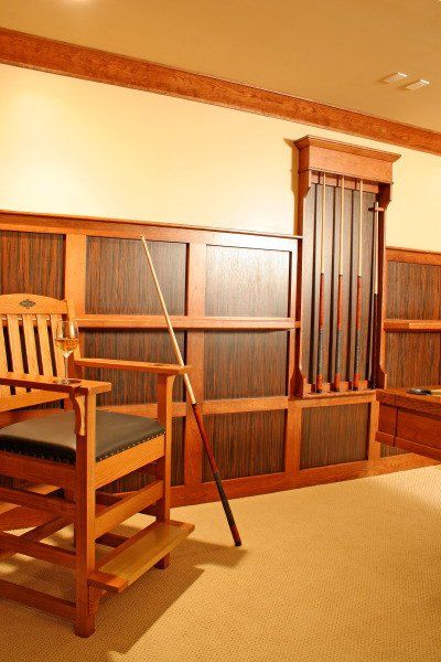 Los Gatos Billiard's Room with Pool Cue Rack Design
