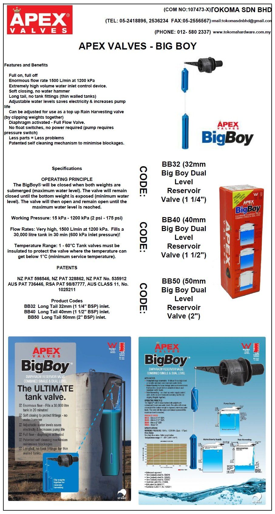 BRAND: APEX BIG BOY     ORIGIN: NEW ZEALAND     SIZE: 1 1/4