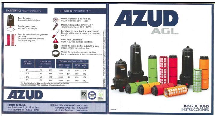 AZUD INTRUCTIONS GUIDE