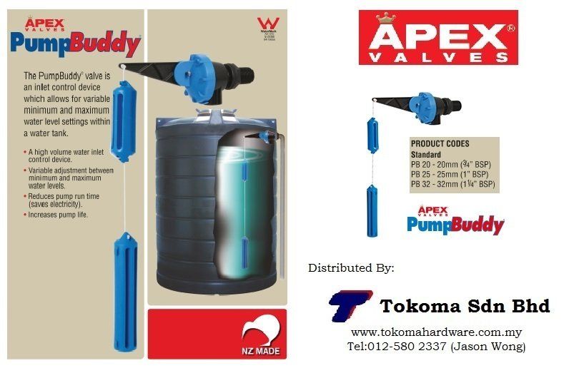 BRAND: APEX PUMP BUDDY      ORIGIN: NEW ZEALAND     SIZE: 3/4