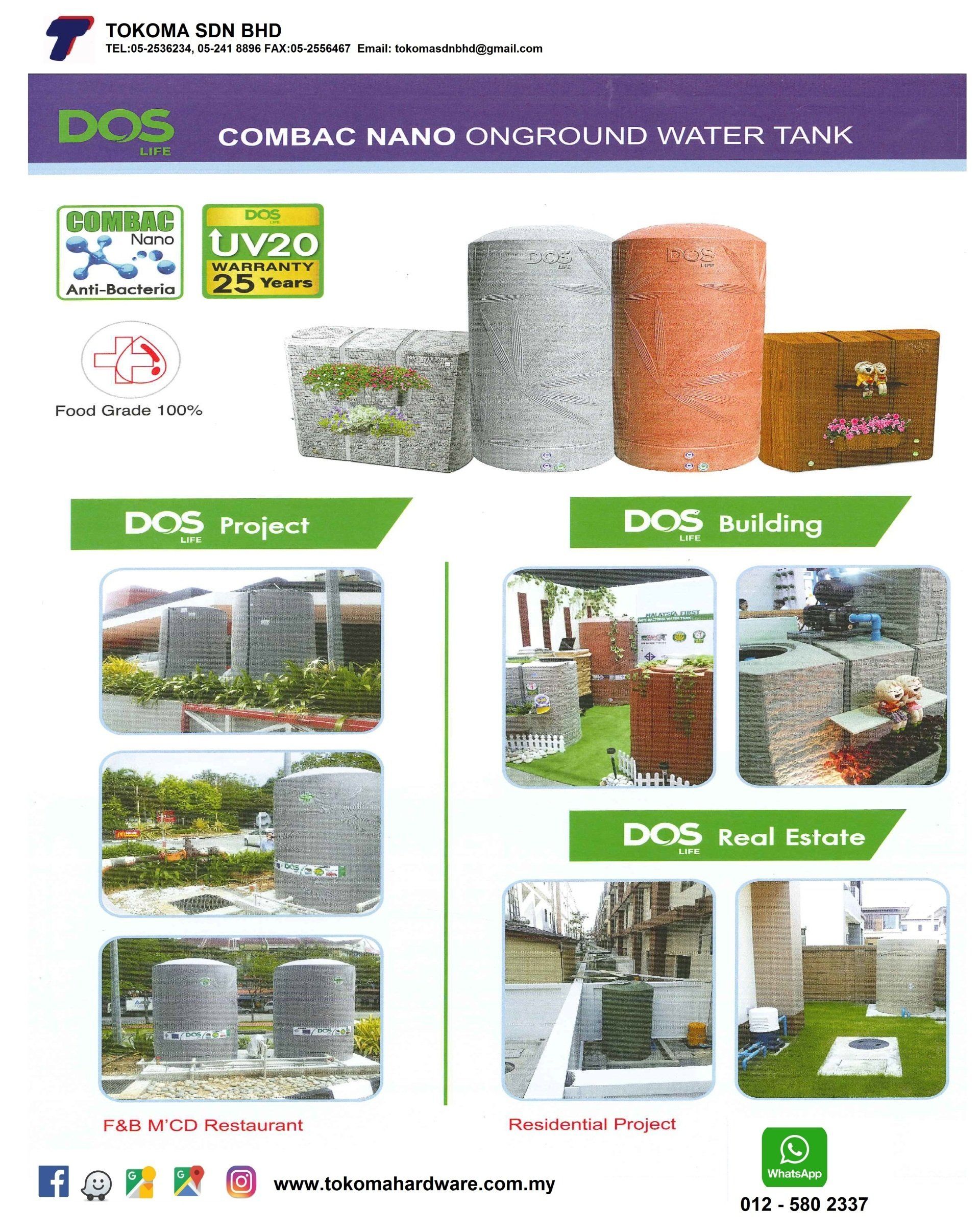 DOS TANK ORIGIN: DOS THAILAND IMPORTED: CONLEX ENTERPRISE S/B DISTRIBUTOR: TOKOMA SDN BHD SERIES: DOS NATURA SERIES: DOS MONTBLANC SERIES: DOS TIMBERA