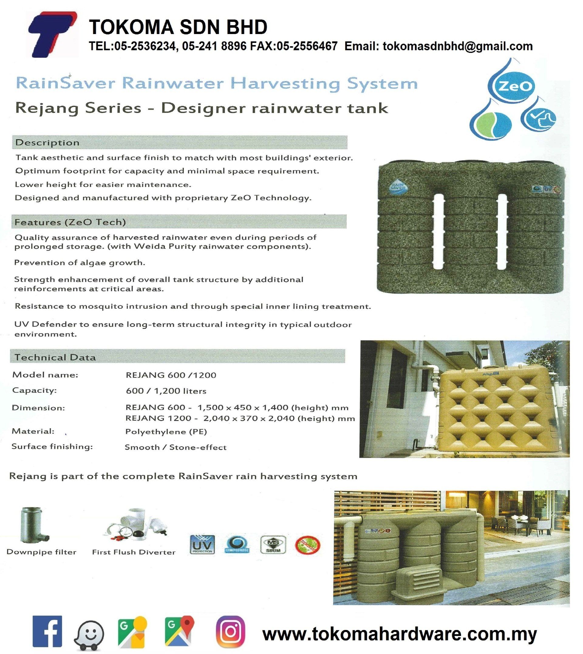 WEIDA POLY STOR REJANG SERIES BRAND: WEIDA POLY STOR  SERIES: REJANG SERIES SIZE: 600 LITRES / REJANG 600 SIZE: 1200 LITRES / REJANG 1200