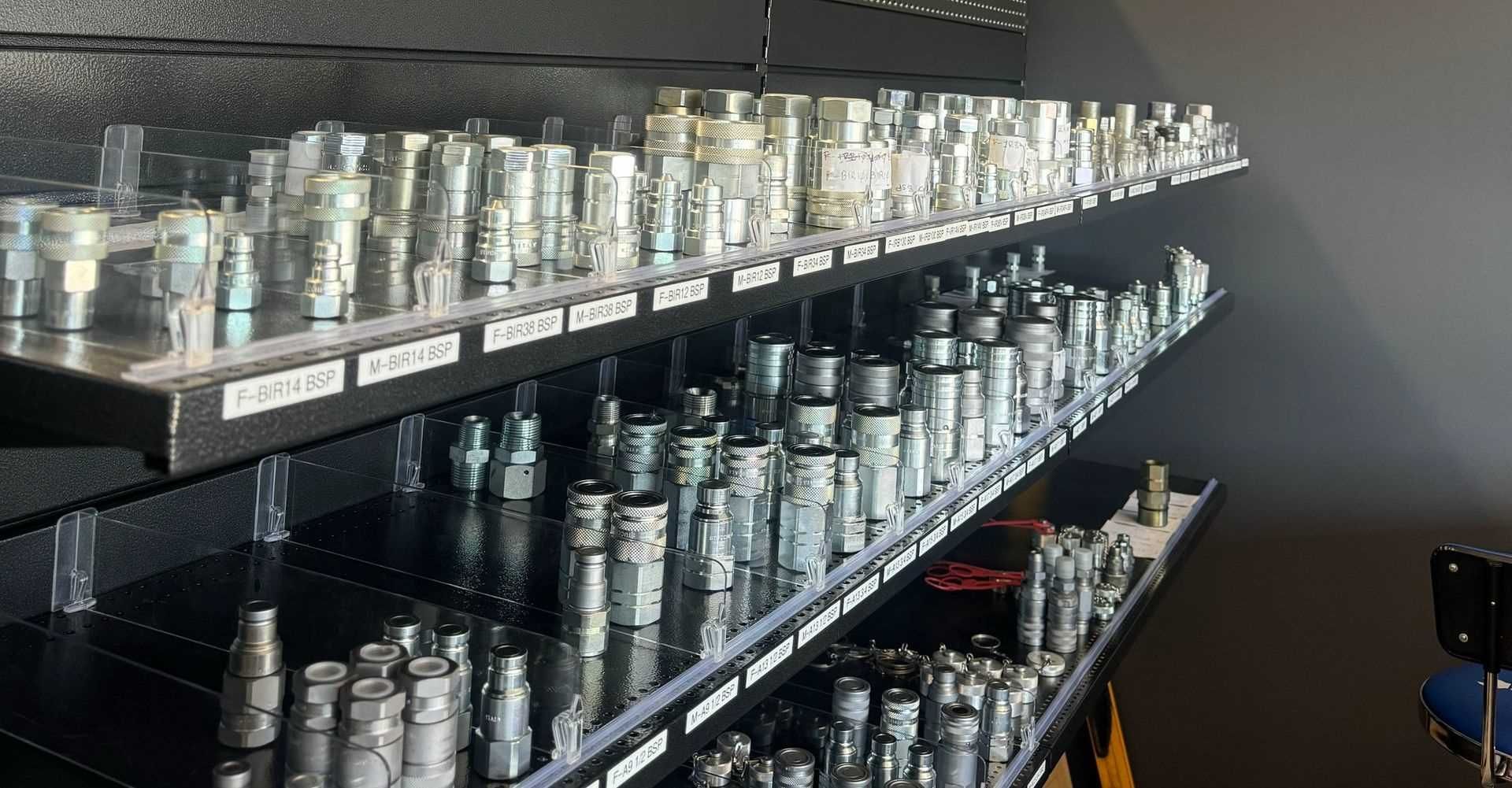 A Shelf Filled With Lots of Different Types of Nuts and Bolts — Aushose Canberra In Fyshwick, ACT
