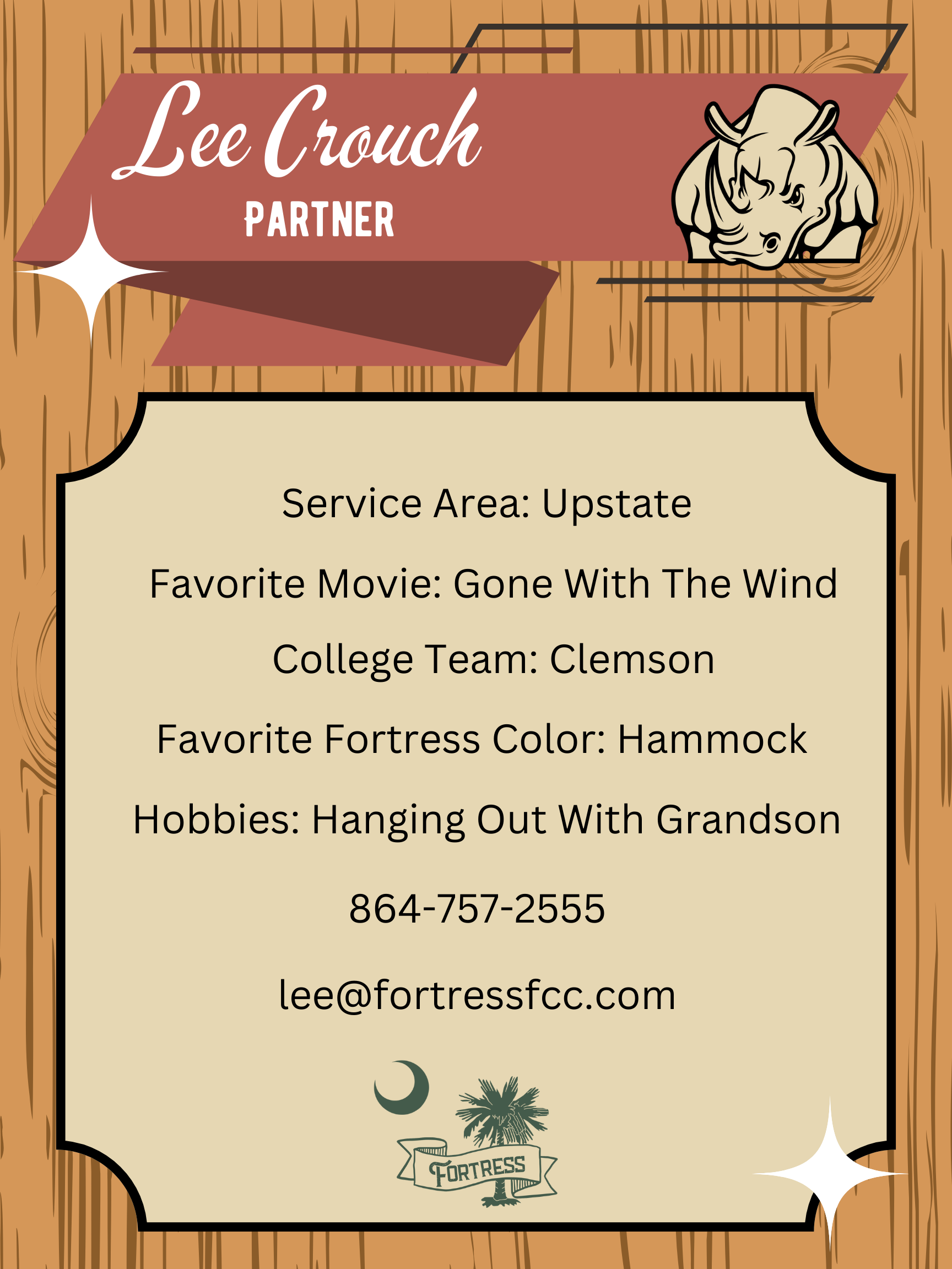 A poster for lee crouch 's service area