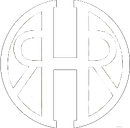 A black and white logo with the letter r in a circle.