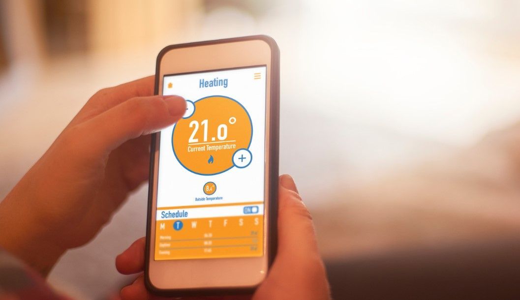 controlling central heating through a mobile phone app
