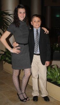 Becca & Dozer at football banquet.