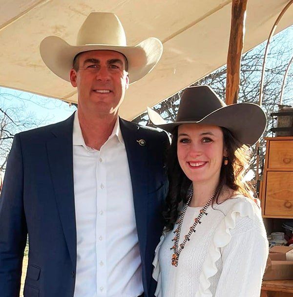 Becca Garrett and Oklahoma Governor J. Kevin Stitt, March 24, 2022