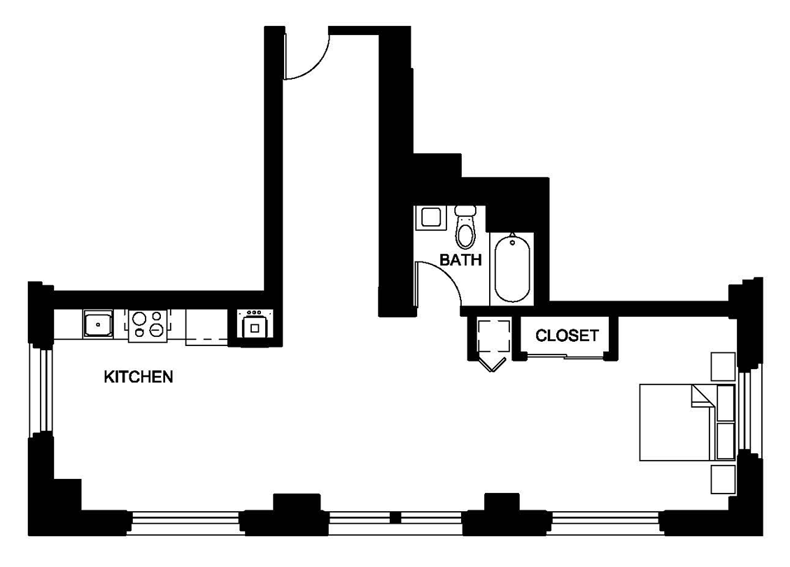 Floor Plan: 950 square feet