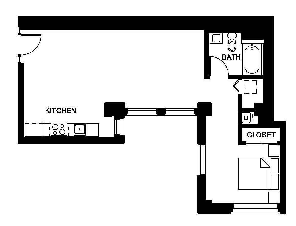 Floor Plan: 820 square feet