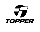 Logotipo de Topper en blanco y negro: una 