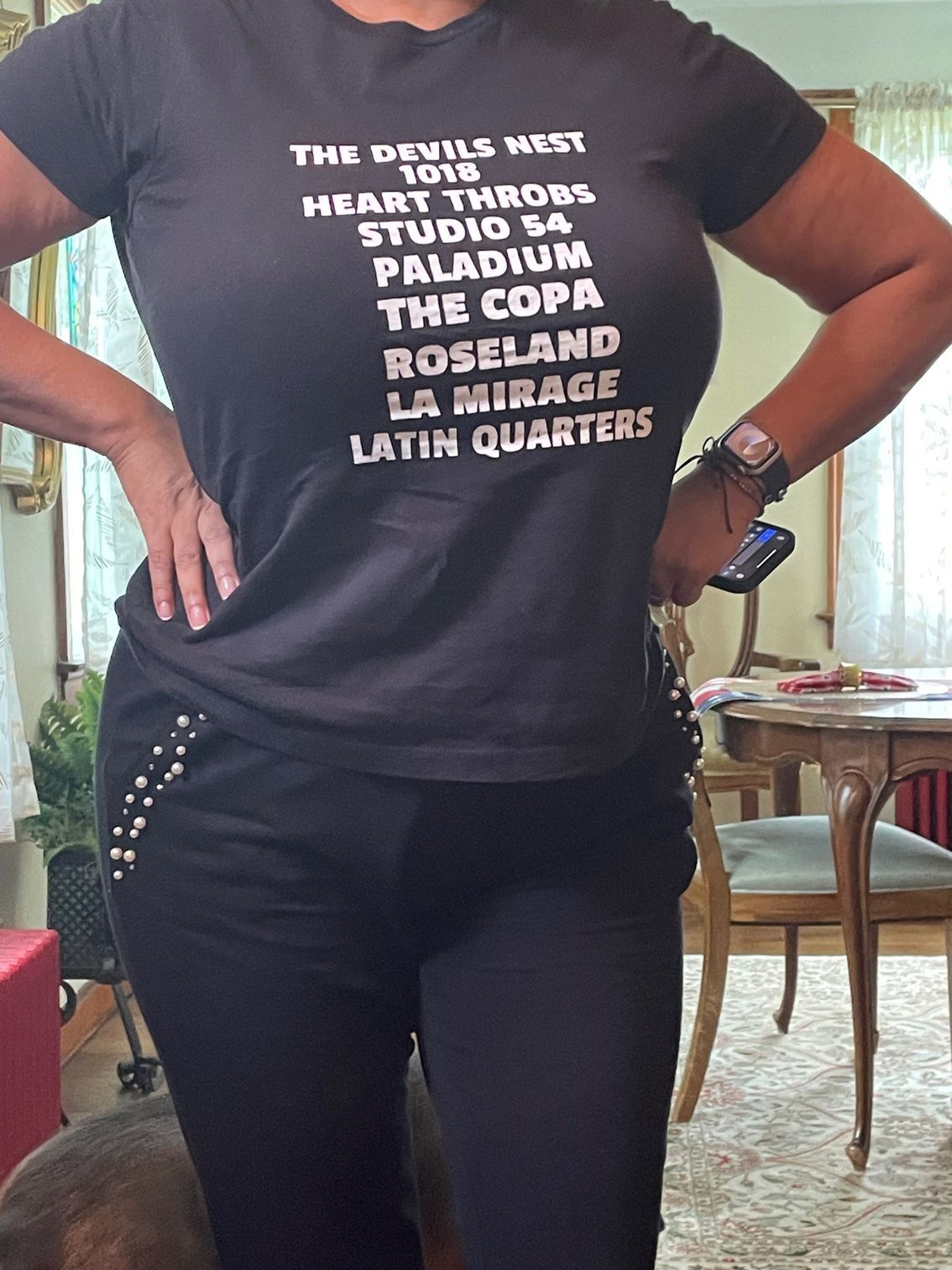  AFAB Latina wearing Women's 1 inch Astrobooty