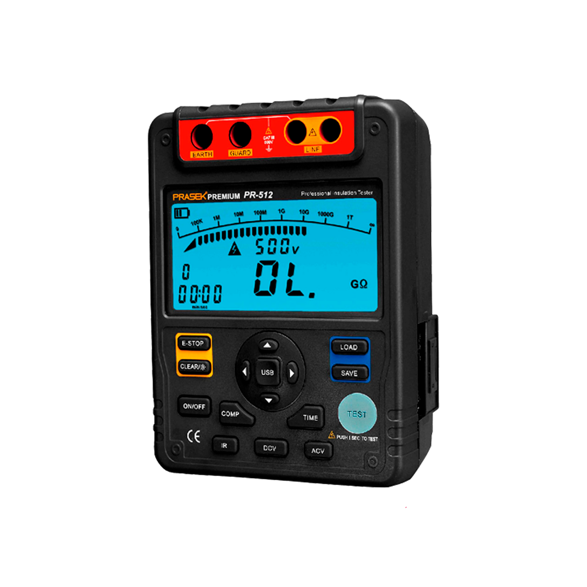 Comprobador de resistencia de aislamiento Fluke negro y naranja que muestra