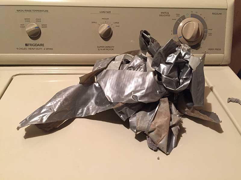 do not use duct tape for dryer vent