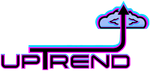 a logo for uptrend with a cloud and an arrow pointing up .