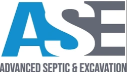 Blue and gray logo "ASE" above the words "ADVANCED SEPTIC & EXCAVATION".
