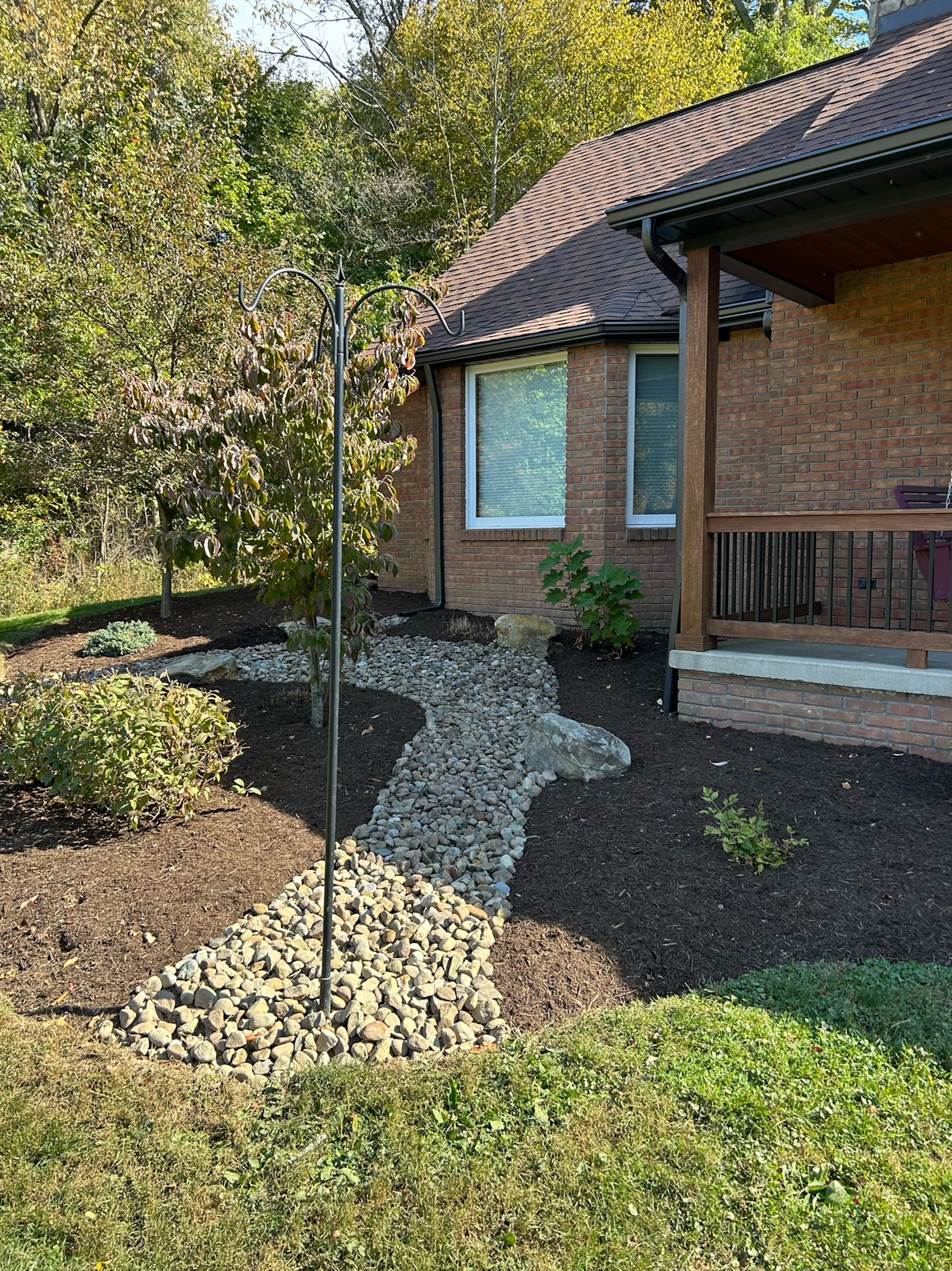 river rock installation