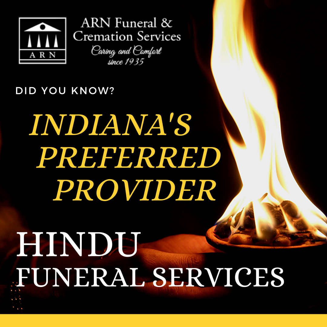 an ad for indiana 's preferred provider hindu funeral services