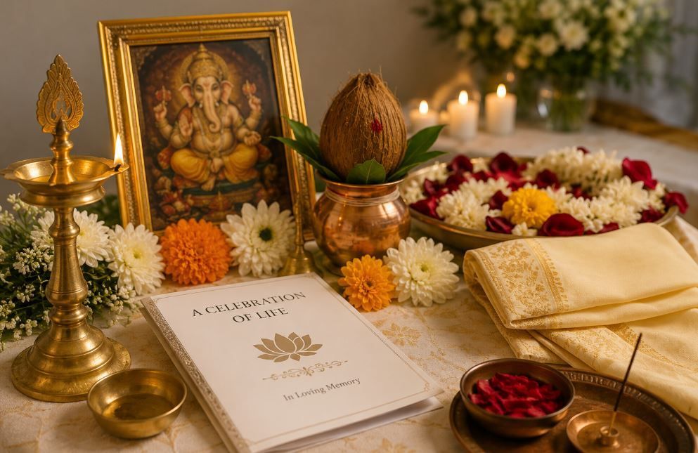 Sacred Hindu ritual items for Indianapolis, IN cremation services and peaceful farewells