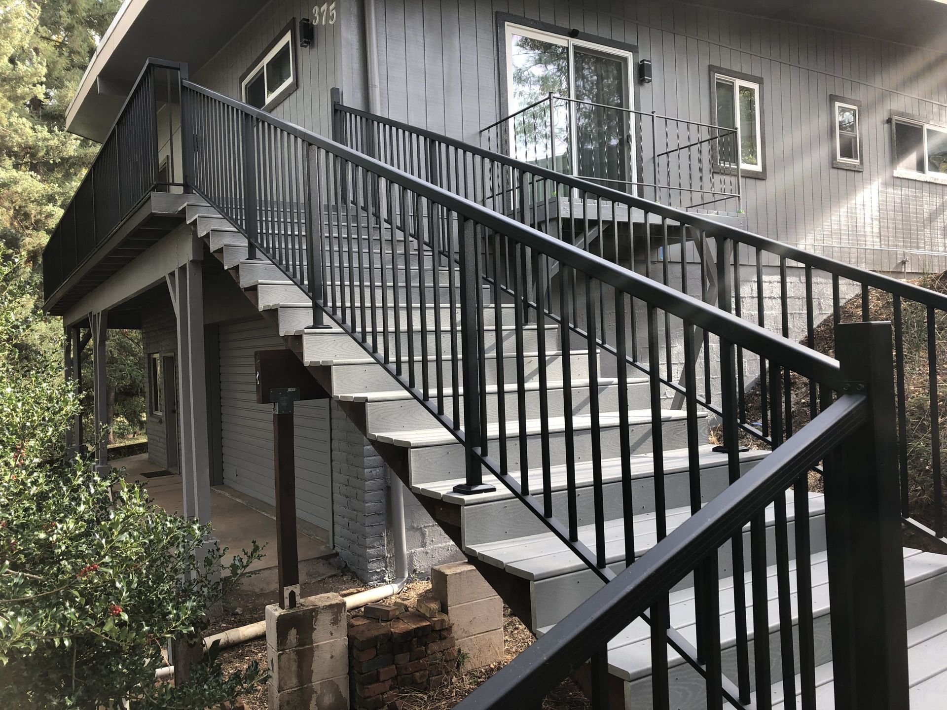 A house with stairs leading up to the second floor