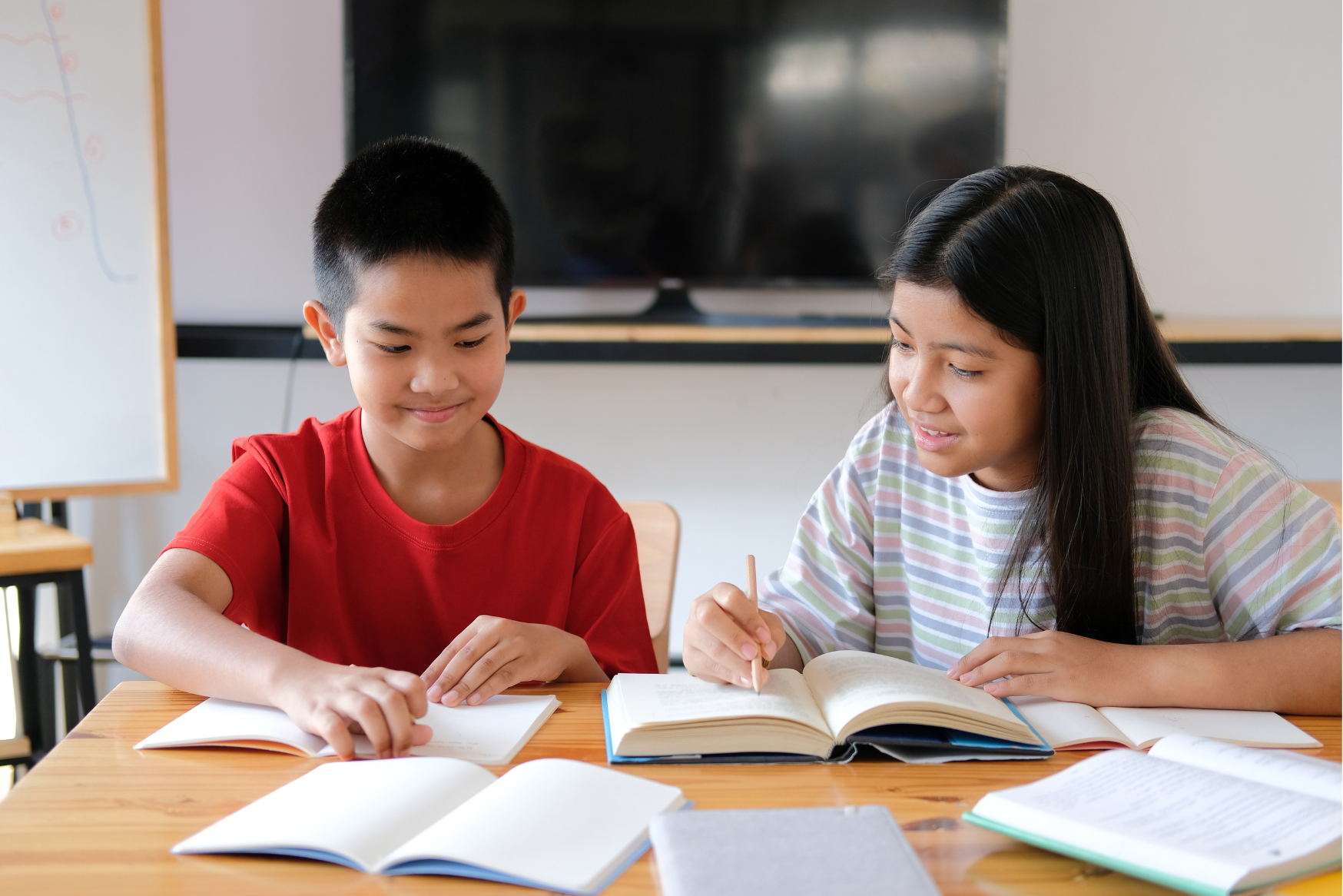 children studying