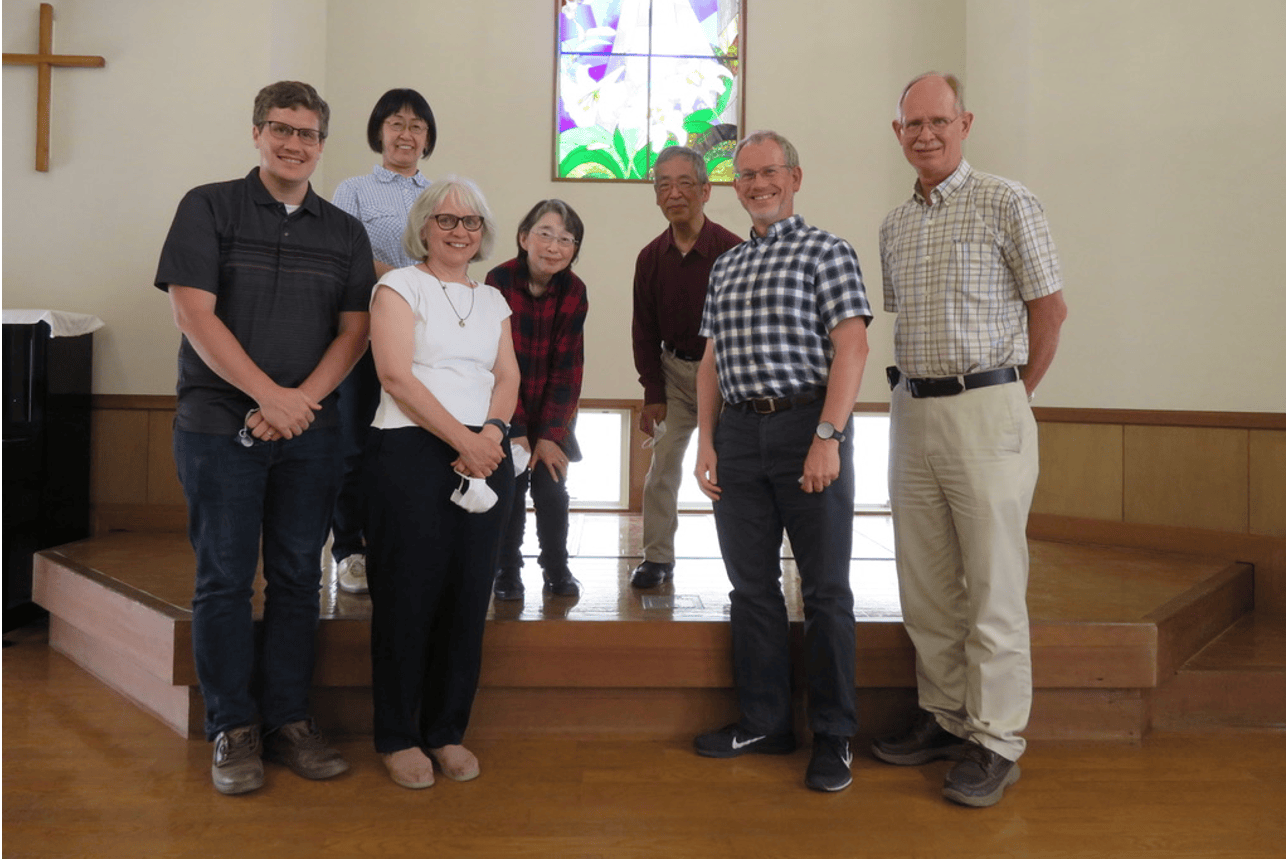 John and Susan with two SEND Japan leaders and three Shion Christ Church leaders