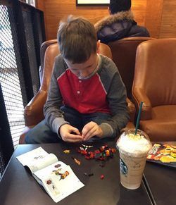 Missionary kid at a coffee shop in Asia. 