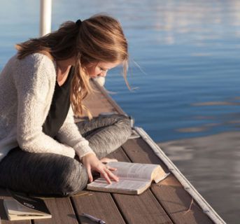 Woman reading bible