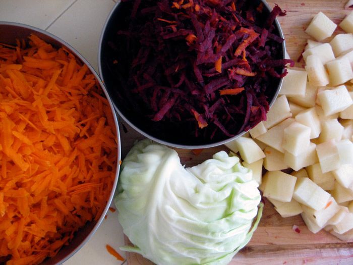 Borscht ingredients 