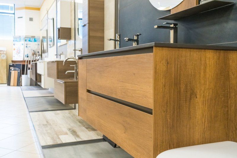mobile bagno con cassetti in legno