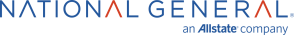 Logo for National General, an Allstate company, with blue and red text.
