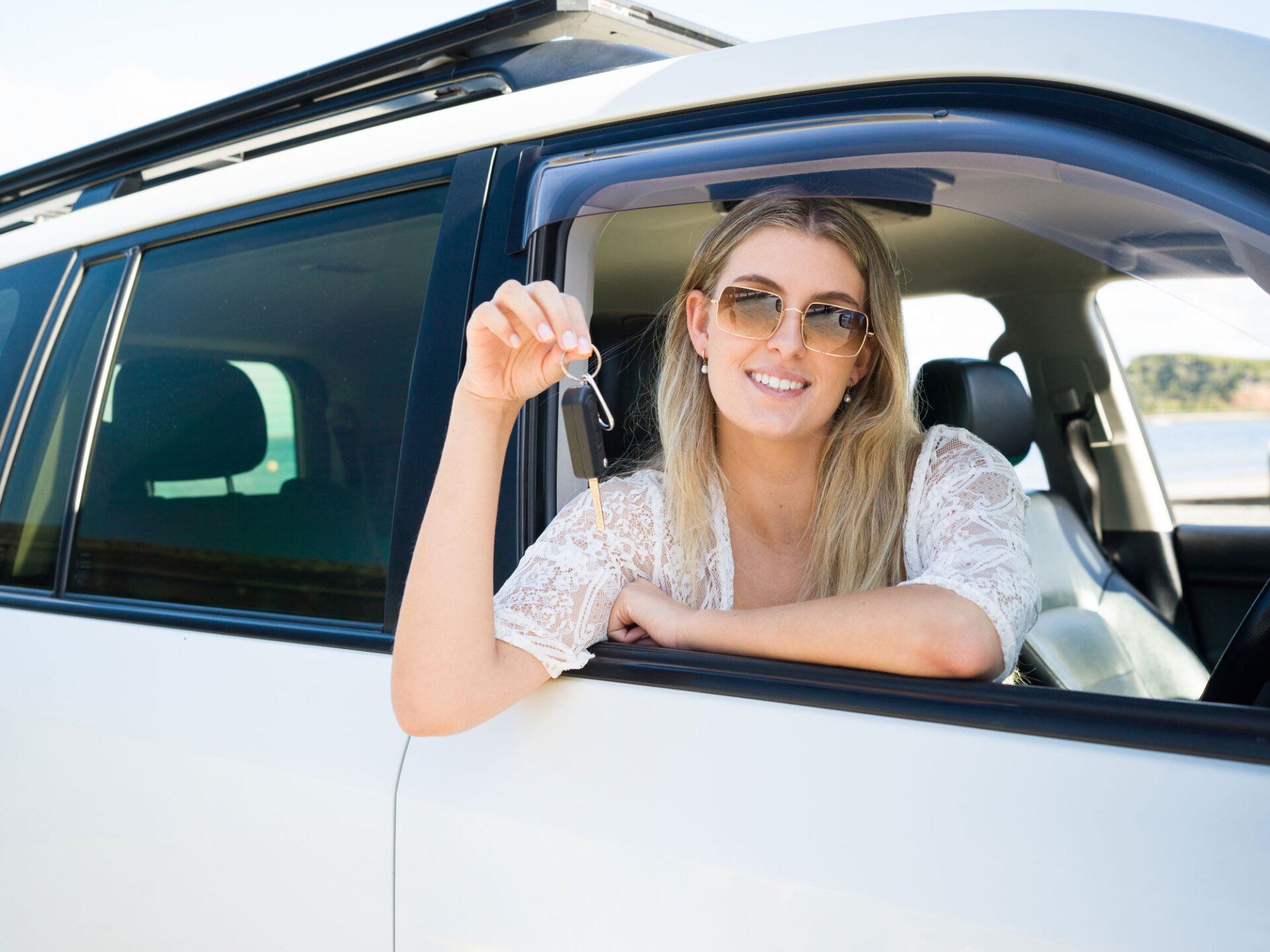 Young Woman New Driver with Keys — Newtown, Vic — Geelong Finance Company