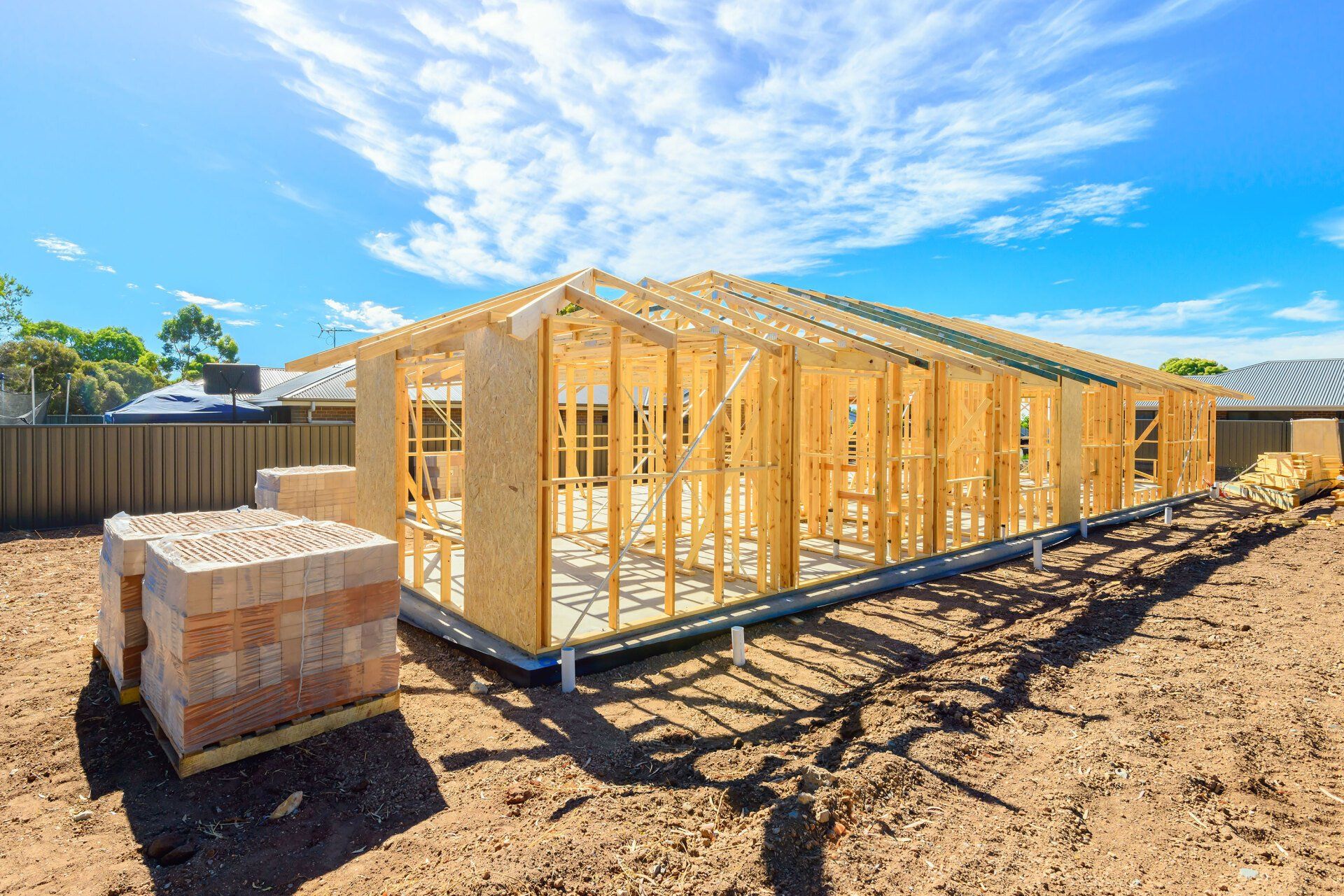 Construction Site on a Bright Summer Day — Newtown, Vic — Geelong Finance Company