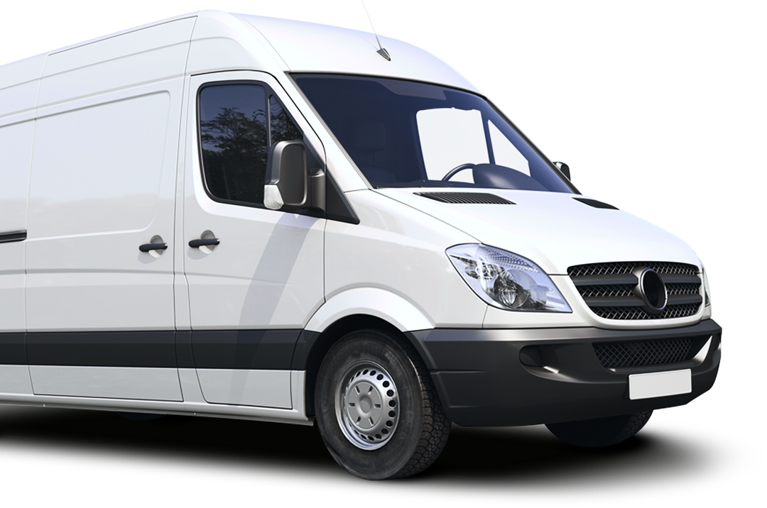 White delivery cargo van on a white background | Ron's Auto & RV