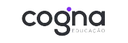 A palavra "cogna" em preto, minúscula, fonte sem serifa, com um ponto roxo acima do "n" e "EDUCAÇÃO" escrito abaixo.