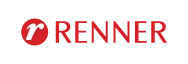 O logotipo da marca Renner: uma letra minúscula branca "r" dentro de um círculo vermelho, seguida de "RENNER" em vermelho.