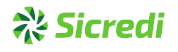 Logotipo verde da Sicredi: um ícone estilizado de catavento formado por seis folhas ao lado da palavra "Sicredi".