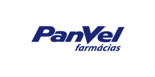 Logotipo da PanVel em texto azul sobre fundo branco