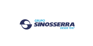 Logotipo do Grupo Sinosserra em azul com a inscrição “Desde 1947” sobre fundo branco.