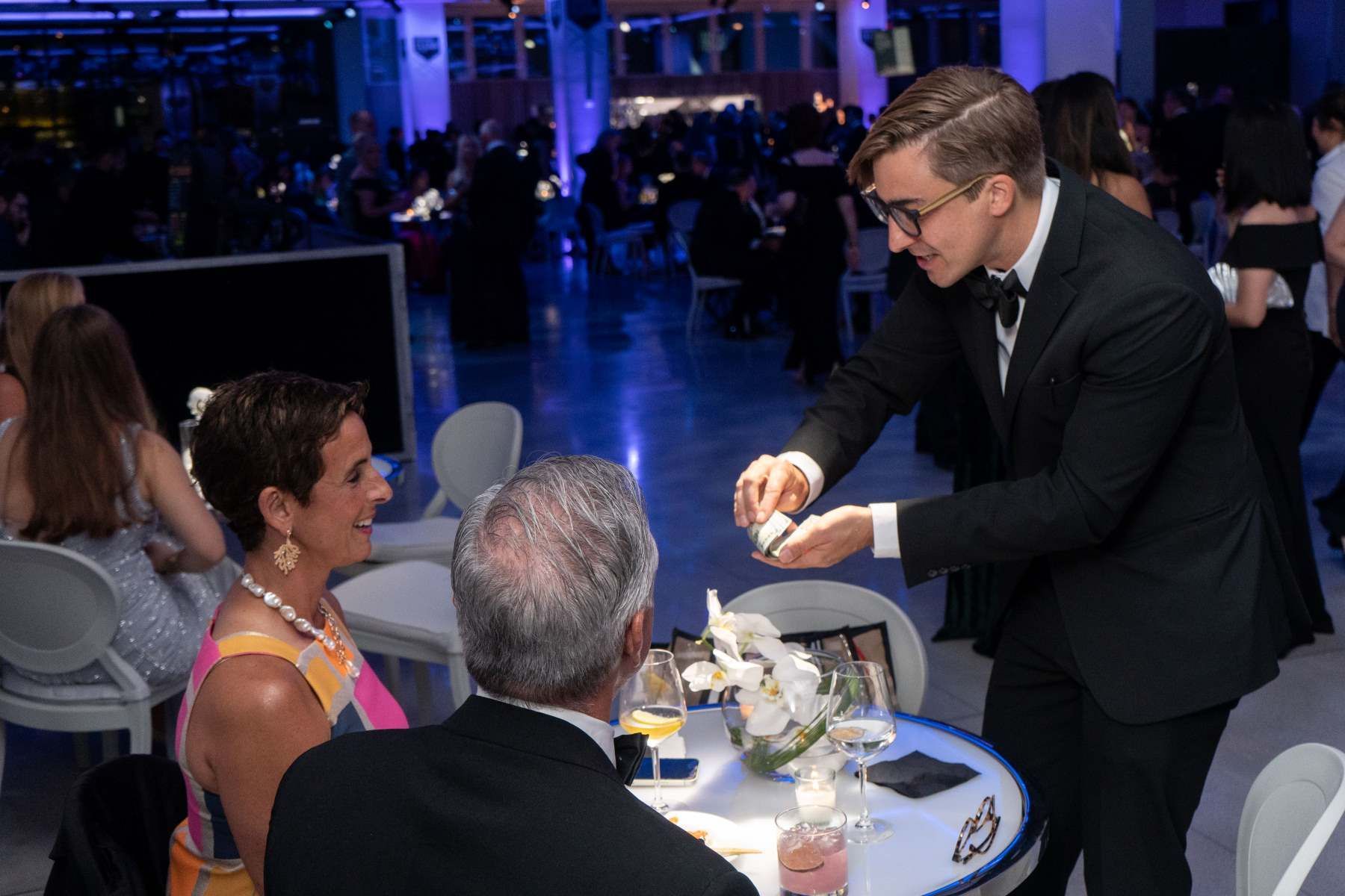 Entertaining at a corporate gala