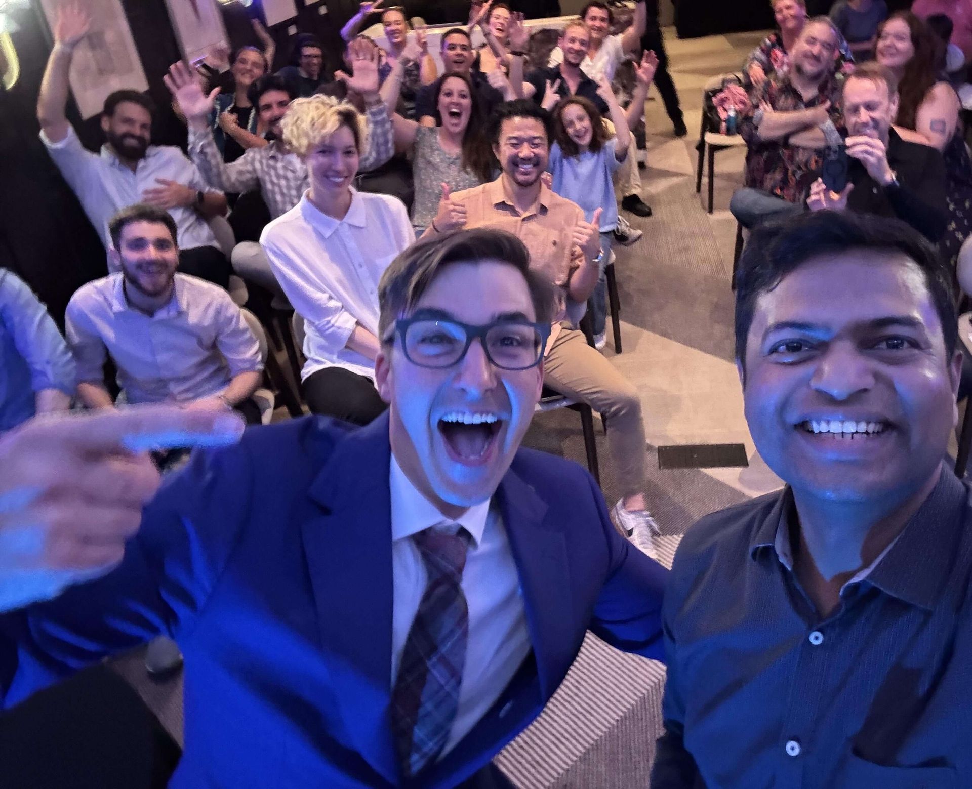 Selfies with the crowd