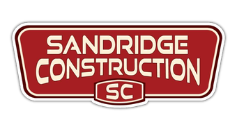 Sandridge Construction logo in red and white with &ldquo;SC&rdquo; emblem