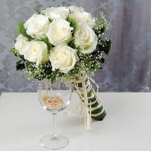 White Rose Bouquet, Funeral & Cemetery Arrangements in Ballston Spa, NY