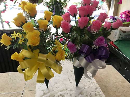 Pink Boquet and Yellow, Funeral & Cemetery Arrangements in Ballston Spa, NY