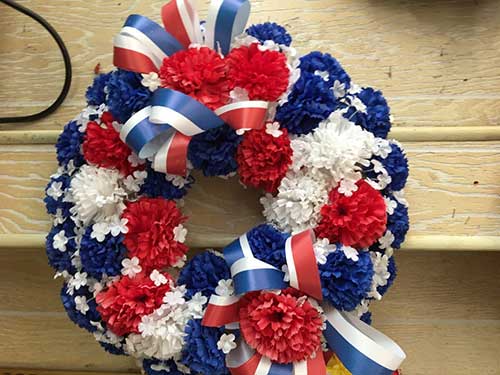 Red, White and Blue Wreath, Funeral & Cemetery Arrangements in Ballston Spa, NY