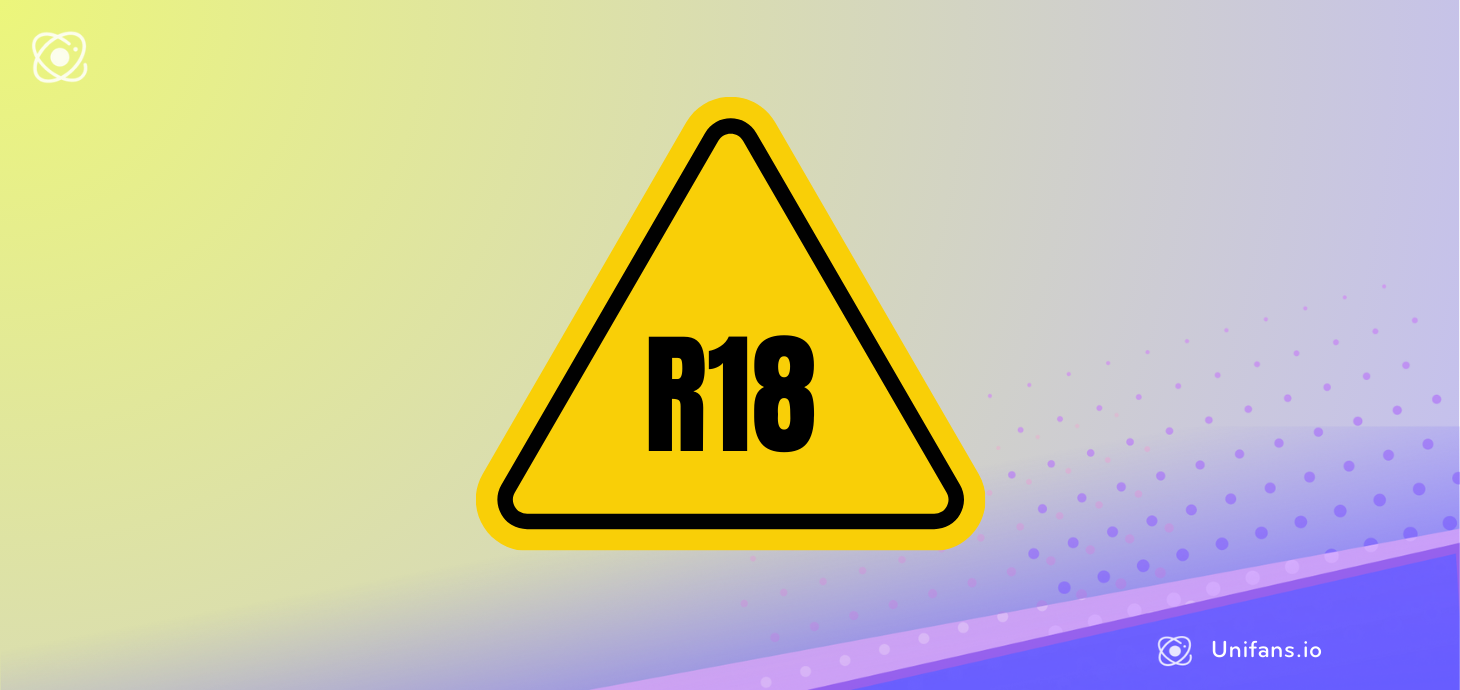 a yellow triangle with the word r18 on it .