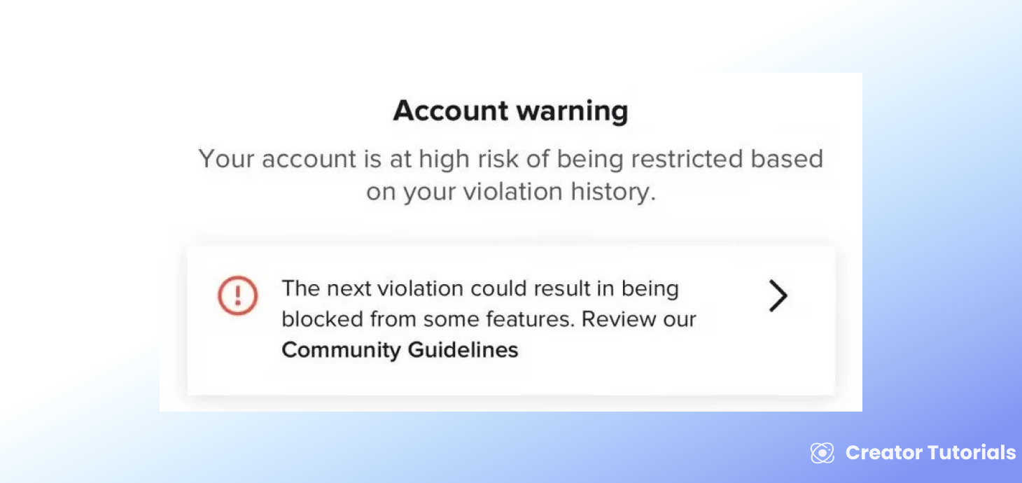 TikTok Account Warning