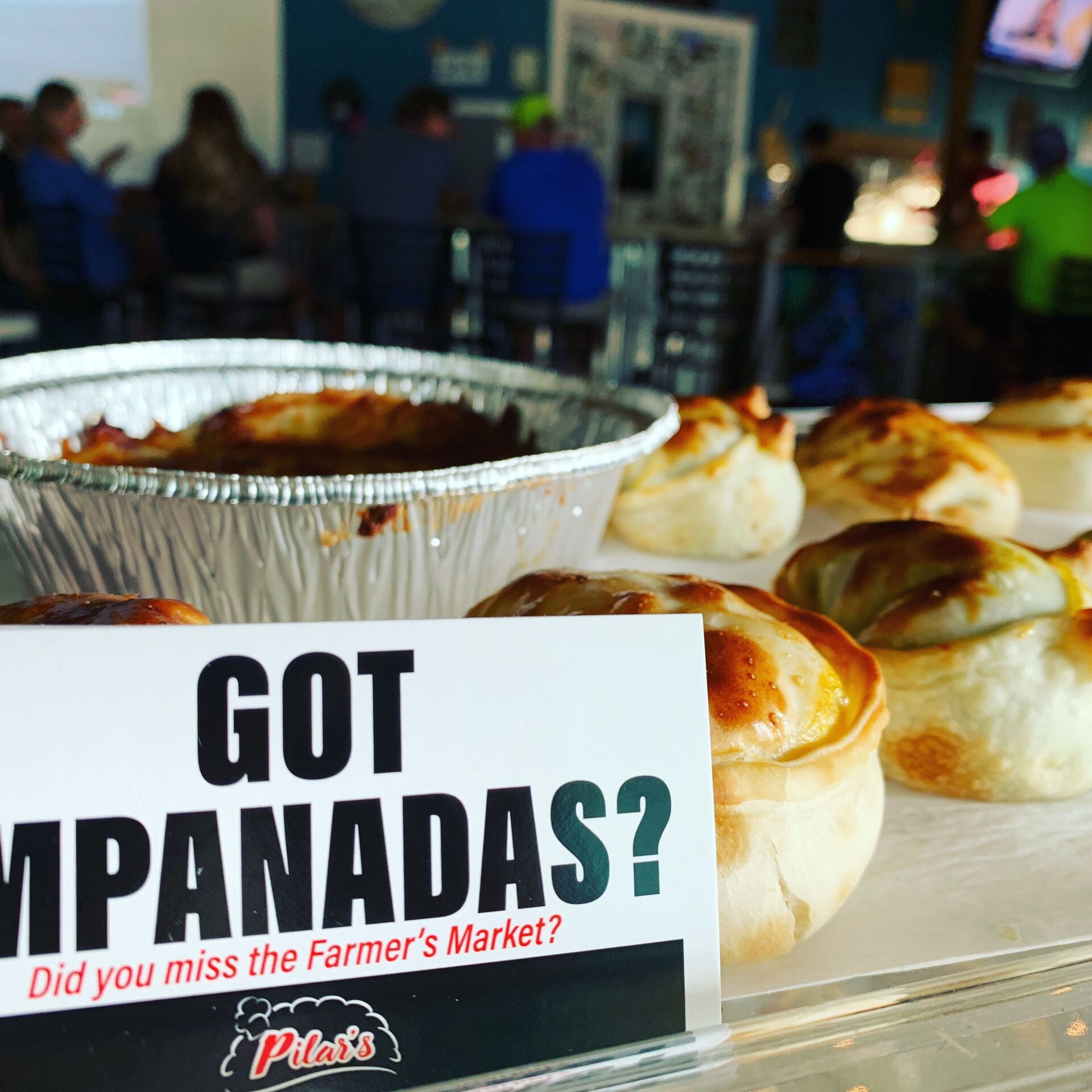 Empanadas on display with a 